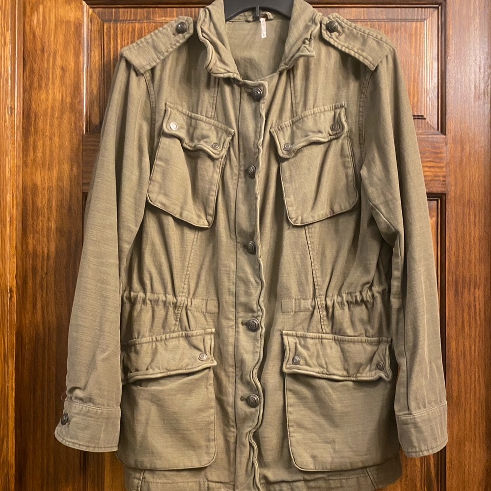 Free People Olive Green military style jacket